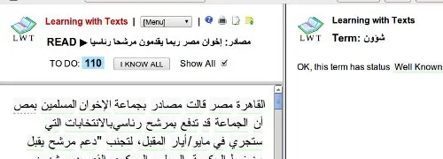 Learning With Texts LWT Arabic